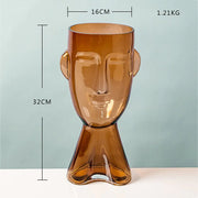 Abstract Human Face Glass Flower